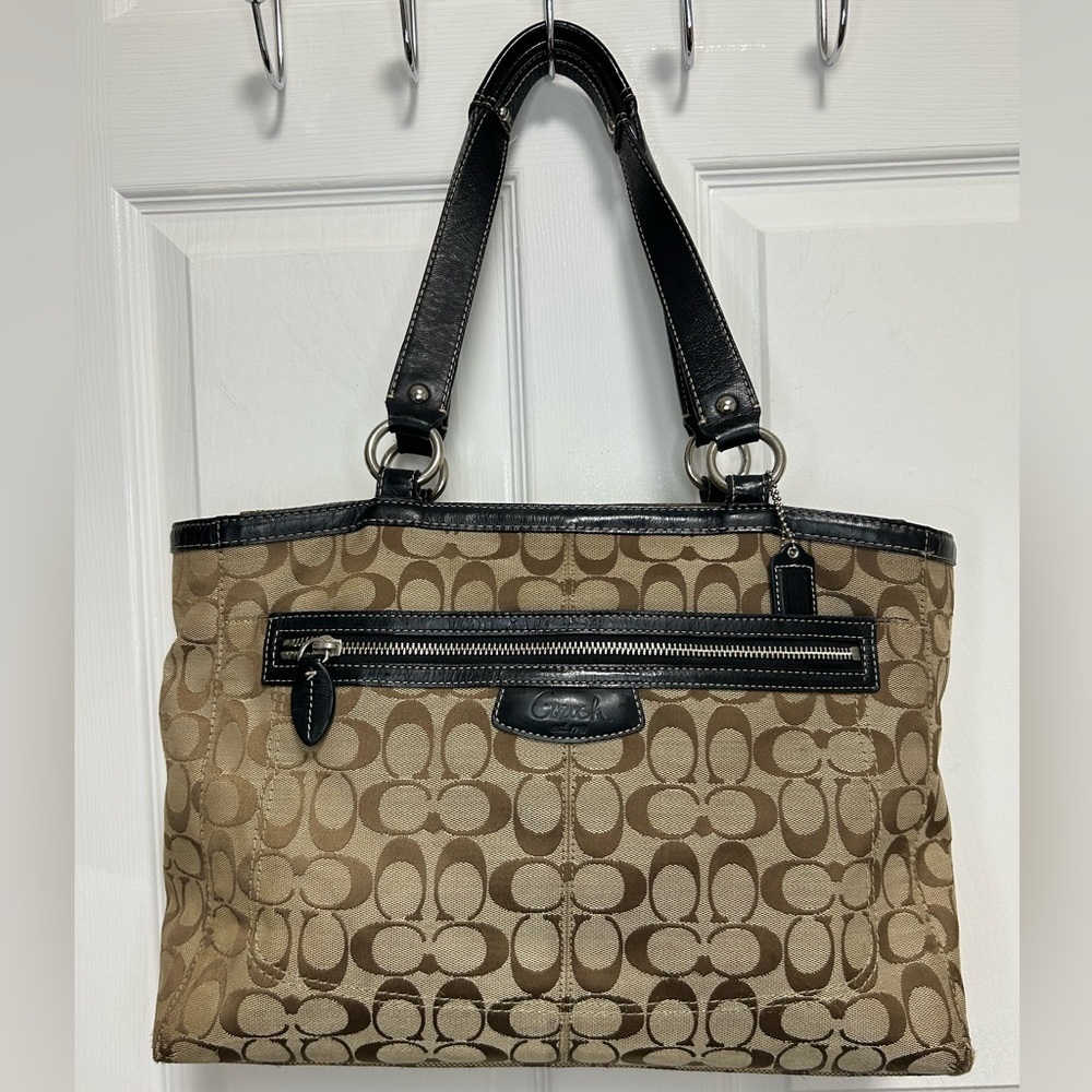Coach Y2K  Brown and Black Signature Tote - Picture 3 of 13
